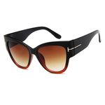Fashion, accesorii si bijuterii - Femei - Accesorii femei - Ochelari de soare femei - Techsuit - Sunglasses (9778) - for Women with PC Frame and Lens, Cat Eye - Black / Brown - Infinity.ro