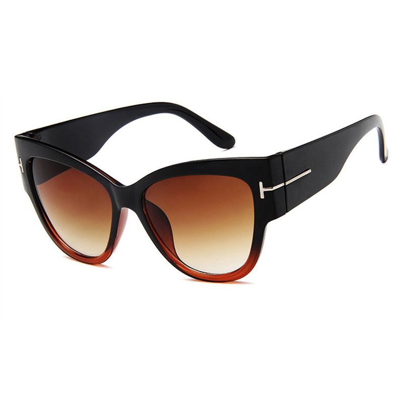 Fashion, accesorii si bijuterii - Femei - Accesorii femei - Ochelari de soare femei - Techsuit - Sunglasses (9778) - for Women with PC Frame and Lens, Cat Eye - Black / Brown - Infinity.ro
