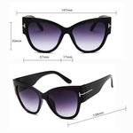 Fashion, accesorii si bijuterii - Femei - Accesorii femei - Ochelari de soare femei - Techsuit - Sunglasses (9778) - for Women with PC Frame and Lens, Cat Eye - Black / Brown - Infinity.ro