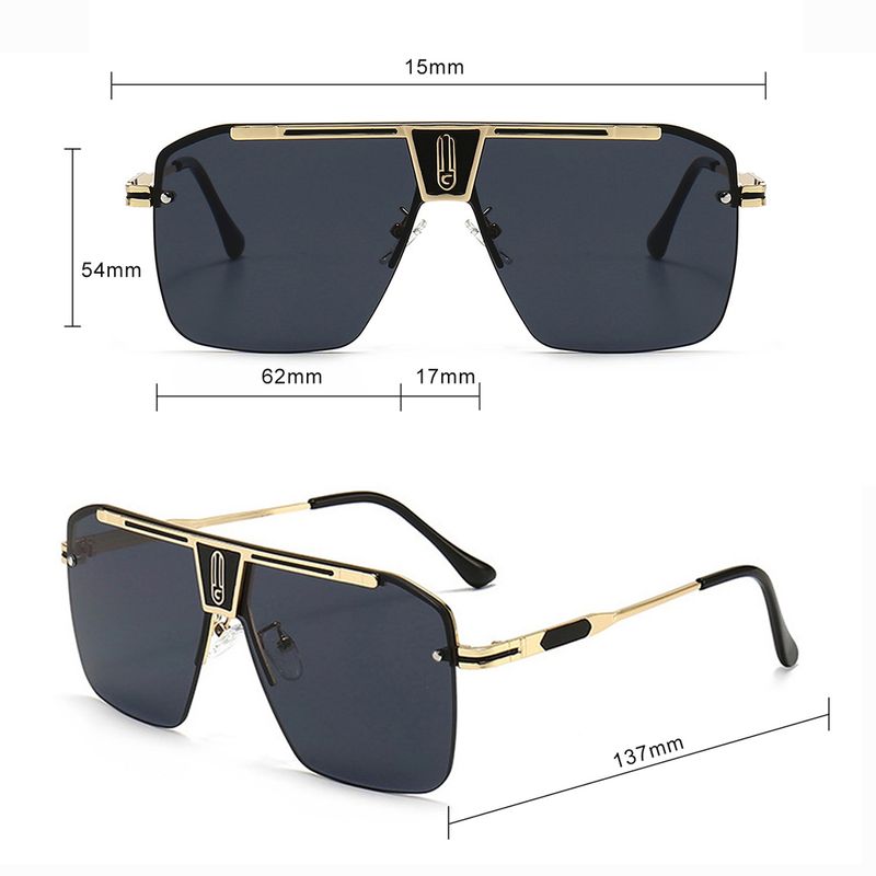 Fashion, accesorii si bijuterii - Barbati - Accesorii barbati - Ochelari de soare barbati - Techsuit - Sunglasses (2576) - for Men with Aluminum Frame, Oversized - Gold / Black Gray - Infinity.ro