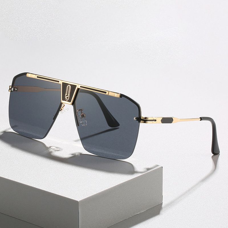 Fashion, accesorii si bijuterii - Barbati - Accesorii barbati - Ochelari de soare barbati - Techsuit - Sunglasses (2576) - for Men with Aluminum Frame, Oversized - Gold / Black Gray - Infinity.ro