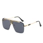 Fashion, accesorii si bijuterii - Barbati - Accesorii barbati - Ochelari de soare barbati - Techsuit - Sunglasses (2576) - for Men with Aluminum Frame, Oversized - Gold / Black Gray - Infinity.ro