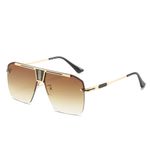 Fashion, accesorii si bijuterii - Barbati - Accesorii barbati - Ochelari de soare barbati - Techsuit - Sunglasses (2576) - for Men with Aluminum Frame, Oversized - Gold / Brown - Infinity.ro