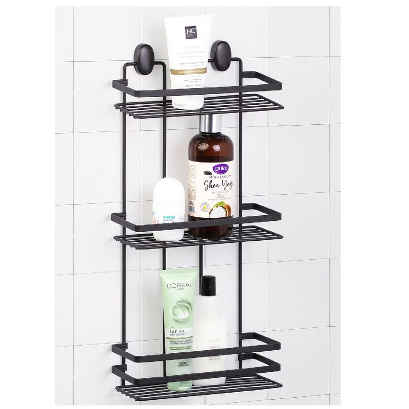 Casa si Gradina - Sanitare - Suporturi si accesorii baie - Accesorii baie - Etajera baie Cover Black, 3 polite, negru - Infinity.ro