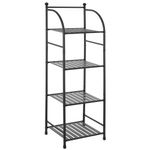Casa si Gradina - Sanitare - Suporturi si accesorii baie - Accesorii baie - Raft metalic, Feridras Haiti, 4 rafturi, 33,5x27,5x116cm, metal, negru - Infinity.ro