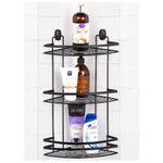 Casa si Gradina - Sanitare - Suporturi si accesorii baie - Accesorii baie - Etajera colt baie Cover Black, 3 polite, negru - Infinity.ro