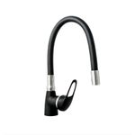 Casa si Gradina - Sanitare - Chiuveta bucatarie si accesorii - Baterii bucatarie - Baterie bucatarie Italbox tip lebada, pipa flexibila, neagra - Infinity.ro