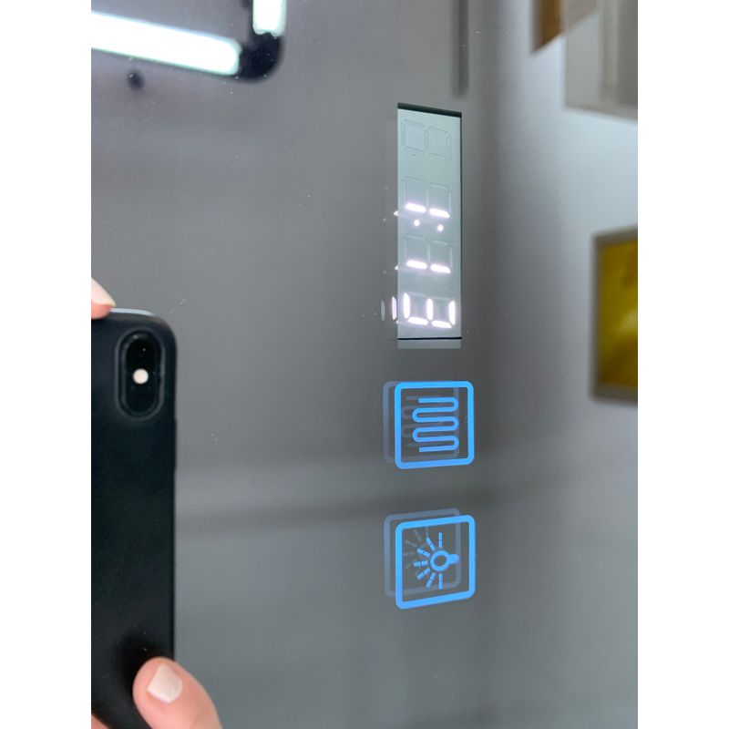 Casa si Gradina - Mobilier - Mobilier baie - Oglinzi baie - Oglinda baie cu LED, dezaburire, buton touch, ceas si termometru, 60x80 cm - Infinity.ro