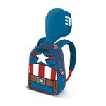 Carti si Birotica - Rechizite - Rucsacuri si genti scolare - Ghiozdan gradinita Captain America cu gluga 31 x 26 x 11 cm 31 x 26 x 11 cm Albastru/Rosu - Infinity.ro