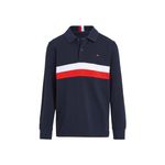 Fashion, accesorii si bijuterii - Copii - Imbracaminte copii - Bluze si camasi copii - Bluza polo baieti Tommy Hilfiger KB0KB08656 140 CM Bleumarin 10 ani - Infinity.ro