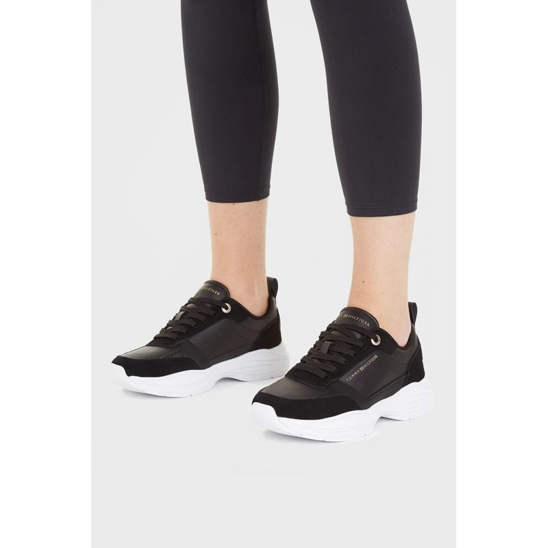 Fashion, accesorii si bijuterii - Femei - Incaltaminte femei - Sneakers si tenisi femei - Sneakers  Tommy Hilfiger Essential Lthr Runner FW0FW07587 39 EU Negru - Infinity.ro