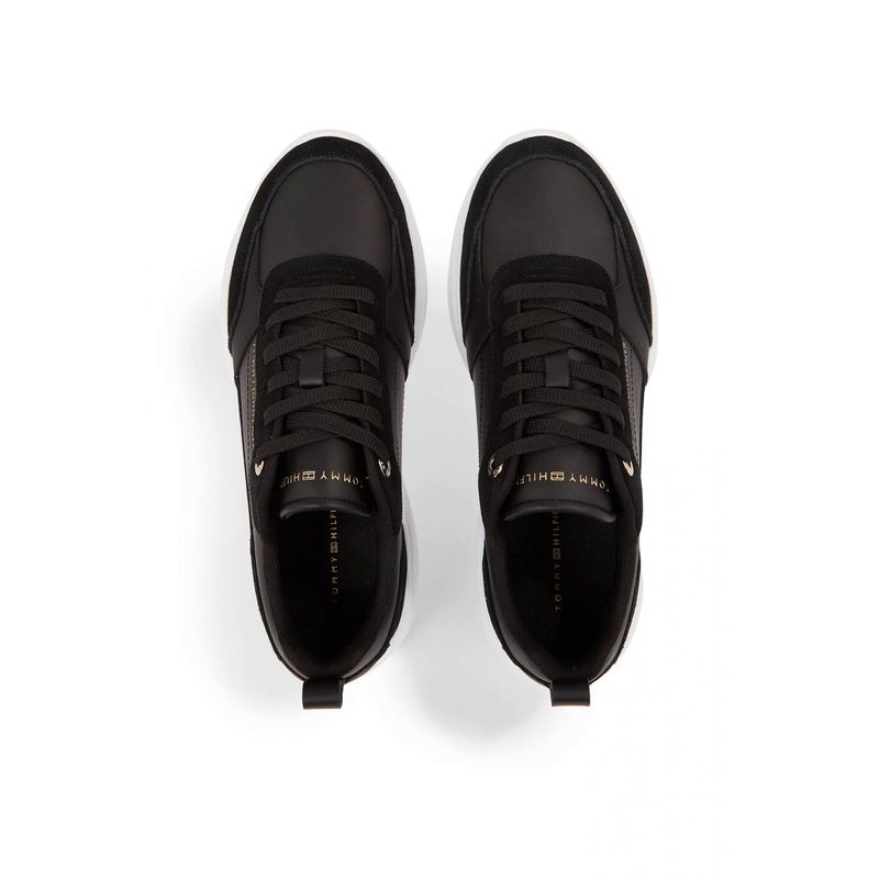 Fashion, accesorii si bijuterii - Femei - Incaltaminte femei - Sneakers si tenisi femei - Sneakers  Tommy Hilfiger Essential Lthr Runner FW0FW07587 39 EU Negru - Infinity.ro