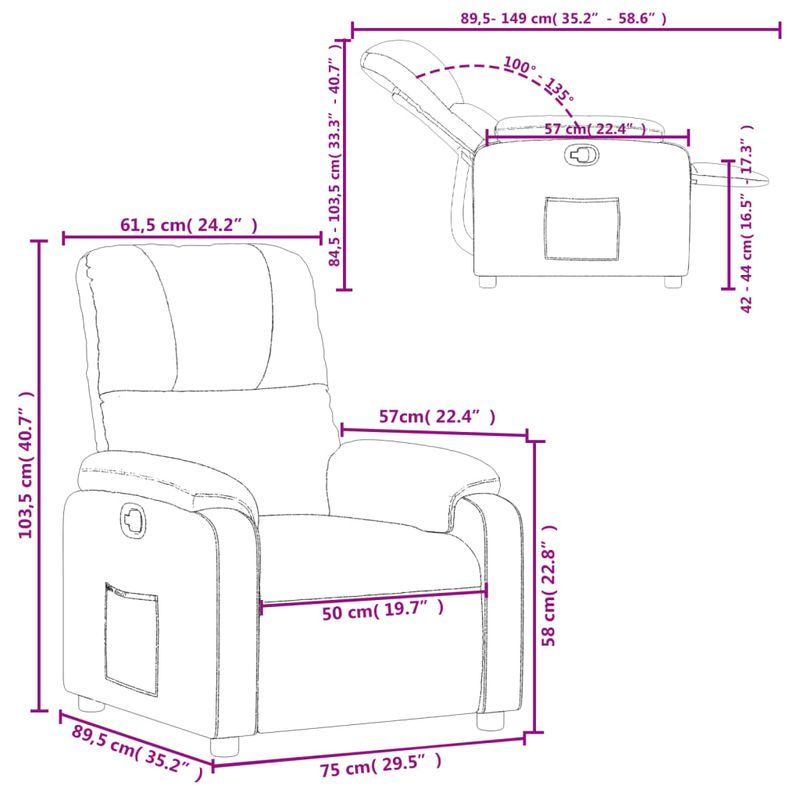Casa si Gradina - Mobilier - Scaune si fotolii - Fotolii - Fotoliu rabatabil, maro, microfibra - Infinity.ro