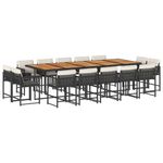 Casa si Gradina - Gradina si terasa - Mobilier exterior - Seturi mobila gradina - Set mobilier de gradina cu perne, 15 piese, negru, poliratan - Infinity.ro