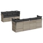 Casa si Gradina - Gradina si terasa - Mobilier exterior - Seturi mobila gradina - Set mobilier de gradina cu perne, 8 piese gri deschis poliratan - Infinity.ro