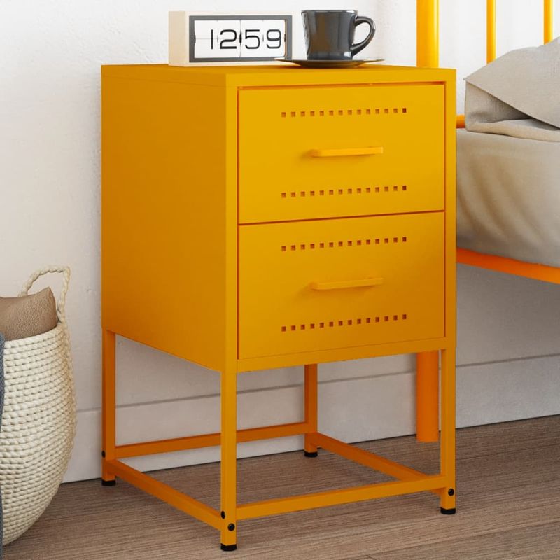 Casa si Gradina - Mobilier - Comode si corpuri - Noptiere - Noptiera, galben mustar, 36x39x60,5 cm, otel - Infinity.ro