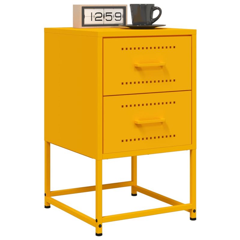 Casa si Gradina - Mobilier - Comode si corpuri - Noptiere - Noptiera, galben mustar, 36x39x60,5 cm, otel - Infinity.ro
