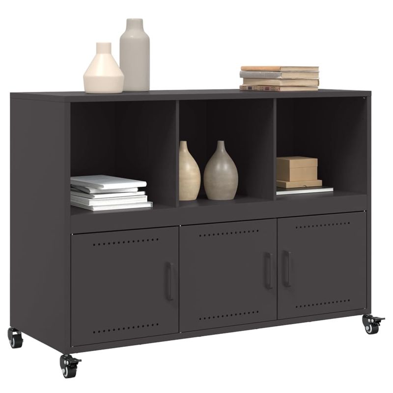 Casa si Gradina - Mobilier - Comode si corpuri - Comode - Dulap, negru, 100,5x39x72 cm, otel laminat la rece - Infinity.ro