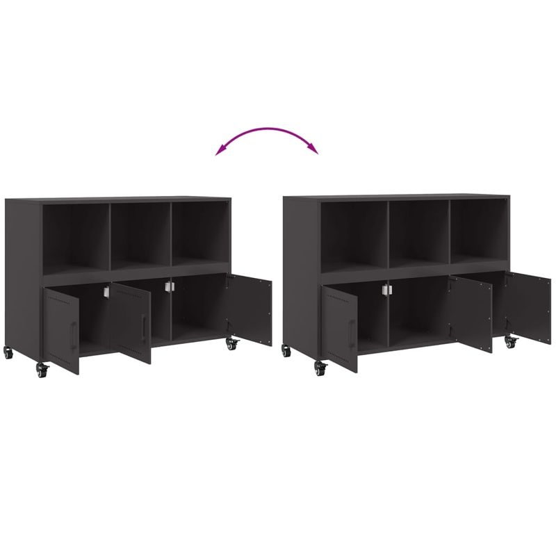 Casa si Gradina - Mobilier - Comode si corpuri - Comode - Dulap, negru, 100,5x39x72 cm, otel laminat la rece - Infinity.ro
