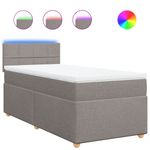 Casa si Gradina - Mobilier - Paturi si accesorii - Paturi - Pat box spring cu saltea, gri taupe, 90x200 cm, textil - Infinity.ro