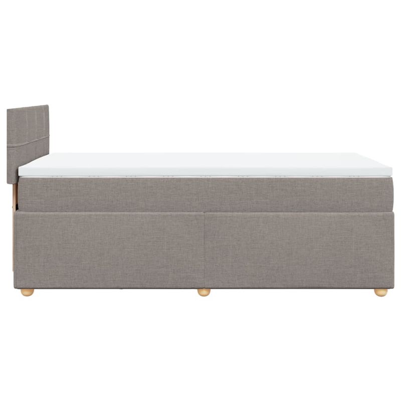 Casa si Gradina - Mobilier - Paturi si accesorii - Paturi - Pat box spring cu saltea, gri taupe, 90x200 cm, textil - Infinity.ro