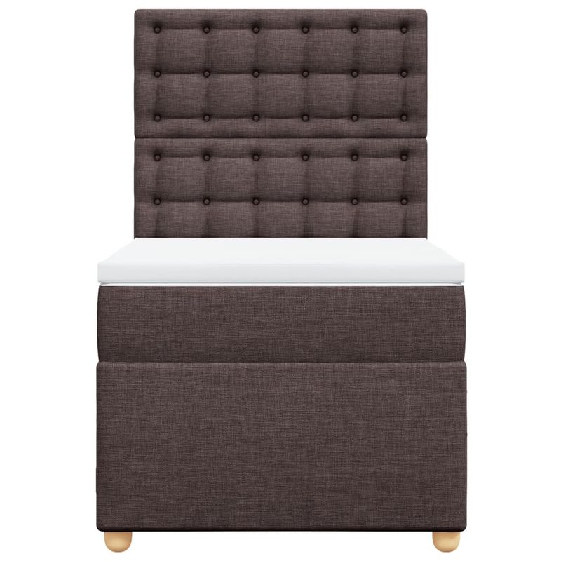 Casa si Gradina - Mobilier - Paturi si accesorii - Paturi - Pat box spring cu saltea, maro inchis, 90x200 cm, textil - Infinity.ro