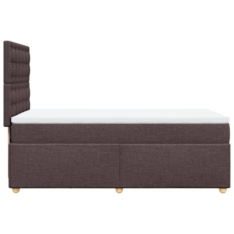 Casa si Gradina - Mobilier - Paturi si accesorii - Paturi - Pat box spring cu saltea, maro inchis, 90x200 cm, textil - Infinity.ro