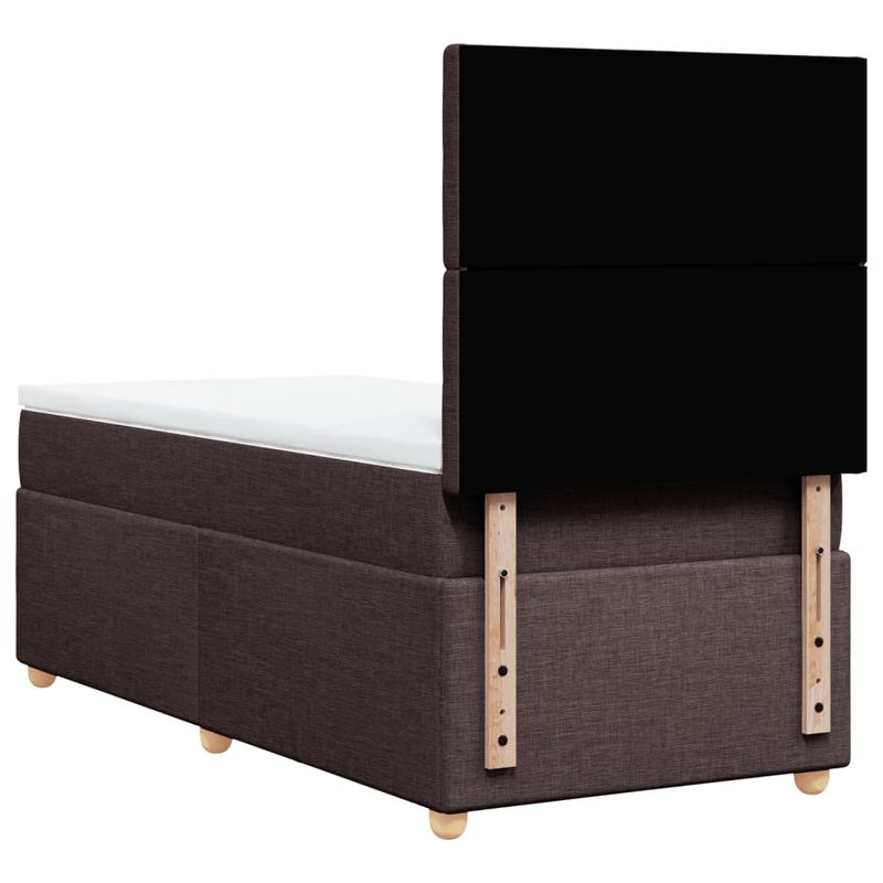 Casa si Gradina - Mobilier - Paturi si accesorii - Paturi - Pat box spring cu saltea, maro inchis, 90x200 cm, textil - Infinity.ro
