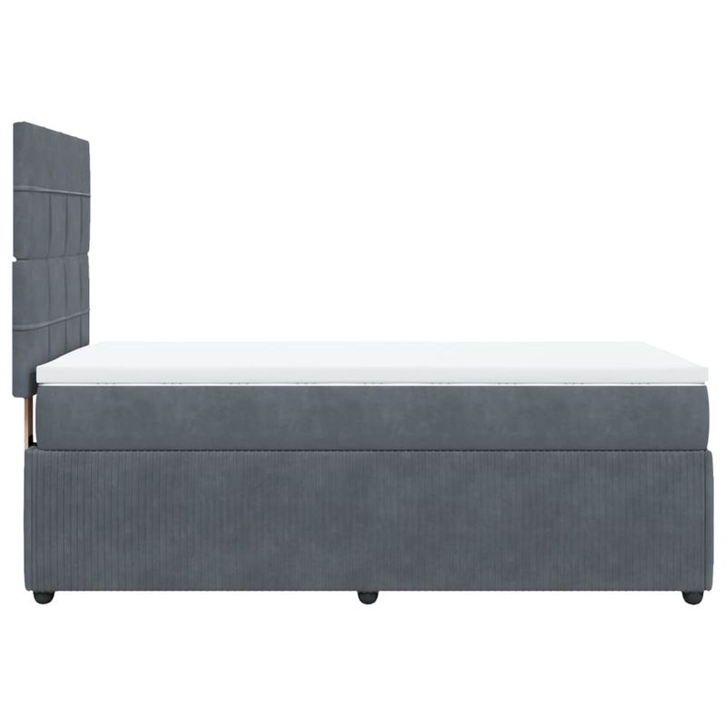 Casa si Gradina - Mobilier - Paturi si accesorii - Paturi - Pat box spring cu saltea, gri inchis, 90x190 cm, catifea - Infinity.ro