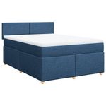 Casa si Gradina - Mobilier - Paturi si accesorii - Paturi - Pat continental cu saltea, albastru, 160x200cm, material textil - Infinity.ro