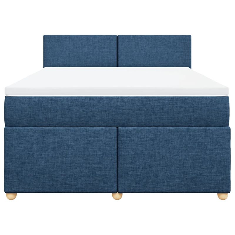 Casa si Gradina - Mobilier - Paturi si accesorii - Paturi - Pat continental cu saltea, albastru, 160x200cm, material textil - Infinity.ro