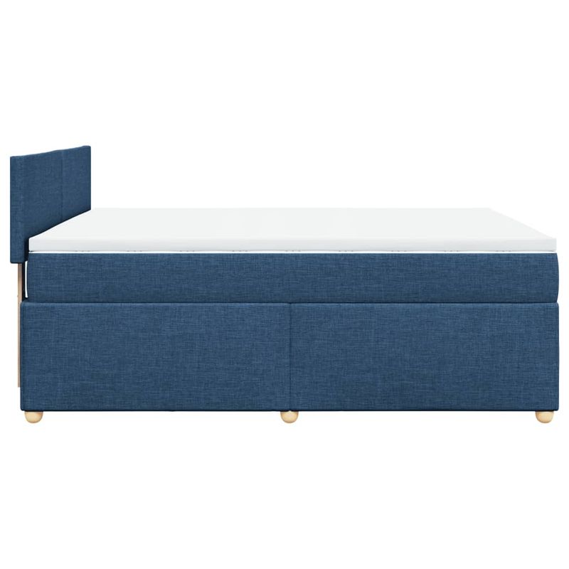 Casa si Gradina - Mobilier - Paturi si accesorii - Paturi - Pat continental cu saltea, albastru, 160x200cm, material textil - Infinity.ro