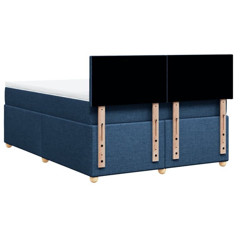 Casa si Gradina - Mobilier - Paturi si accesorii - Paturi - Pat continental cu saltea, albastru, 160x200cm, material textil - Infinity.ro