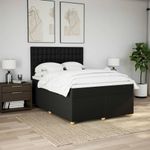 Casa si Gradina - Mobilier - Paturi si accesorii - Paturi - Pat box spring cu saltea, negru, 140x190 cm, textil - Infinity.ro