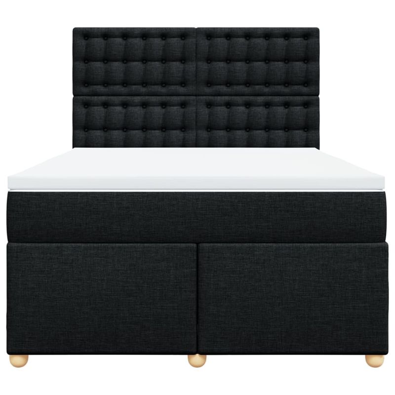 Casa si Gradina - Mobilier - Paturi si accesorii - Paturi - Pat box spring cu saltea, negru, 140x190 cm, textil - Infinity.ro