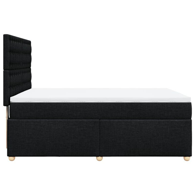 Casa si Gradina - Mobilier - Paturi si accesorii - Paturi - Pat box spring cu saltea, negru, 140x190 cm, textil - Infinity.ro