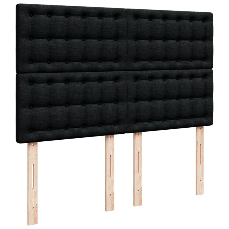 Casa si Gradina - Mobilier - Paturi si accesorii - Paturi - Pat box spring cu saltea, negru, 140x190 cm, textil - Infinity.ro