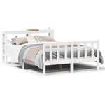 Casa si Gradina - Mobilier - Paturi si accesorii - Paturi - Cadru de pat fara saltea, alb, 120x190 cm, lemn masiv pin - Infinity.ro