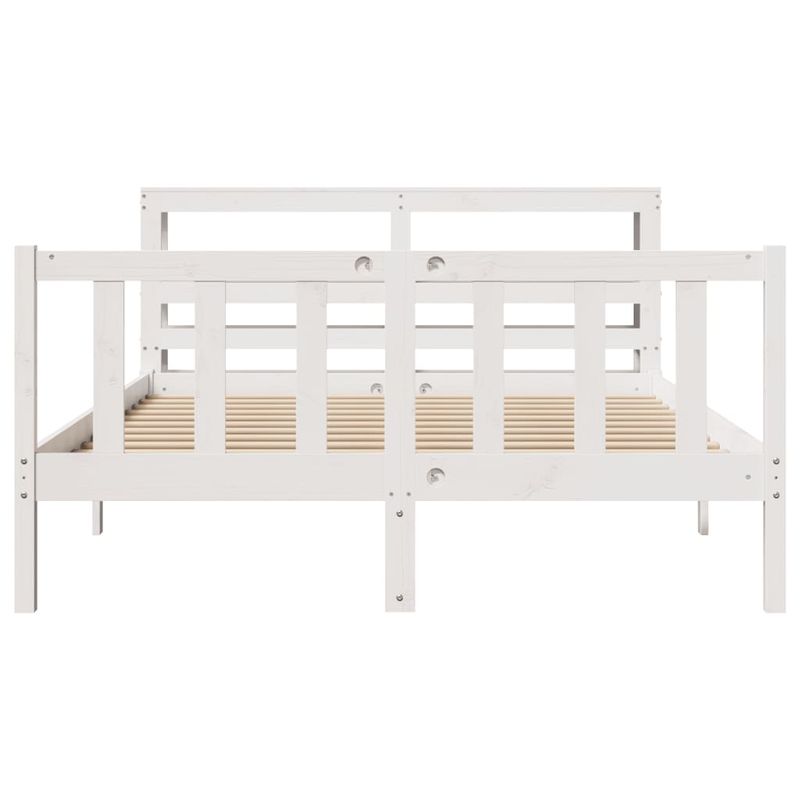 Casa si Gradina - Mobilier - Paturi si accesorii - Paturi - Cadru de pat fara saltea, alb, 120x190 cm, lemn masiv pin - Infinity.ro