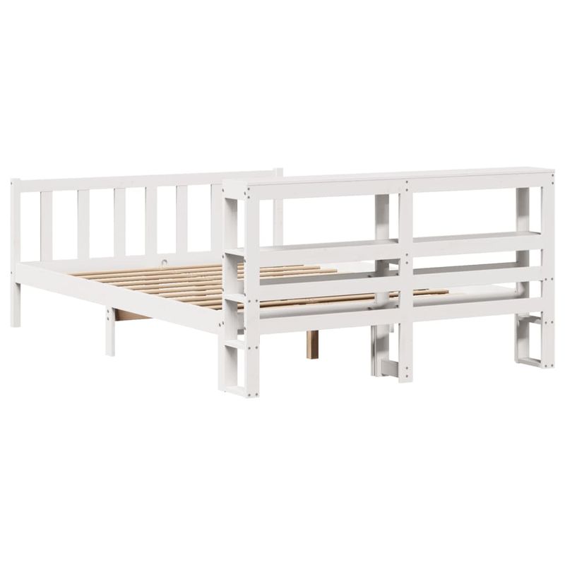 Casa si Gradina - Mobilier - Paturi si accesorii - Paturi - Cadru de pat fara saltea, alb, 120x190 cm, lemn masiv pin - Infinity.ro