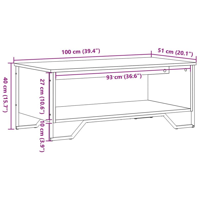 Casa si Gradina - Mobilier - Mese si birouri - Masute de cafea - Masuta de cafea, stejar sonoma, 100x51x40 cm, lemn prelucrat - Infinity.ro