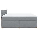 Casa si Gradina - Mobilier - Paturi si accesorii - Paturi - Pat box spring cu saltea, gri deschis, 200x200 cm, textil - Infinity.ro