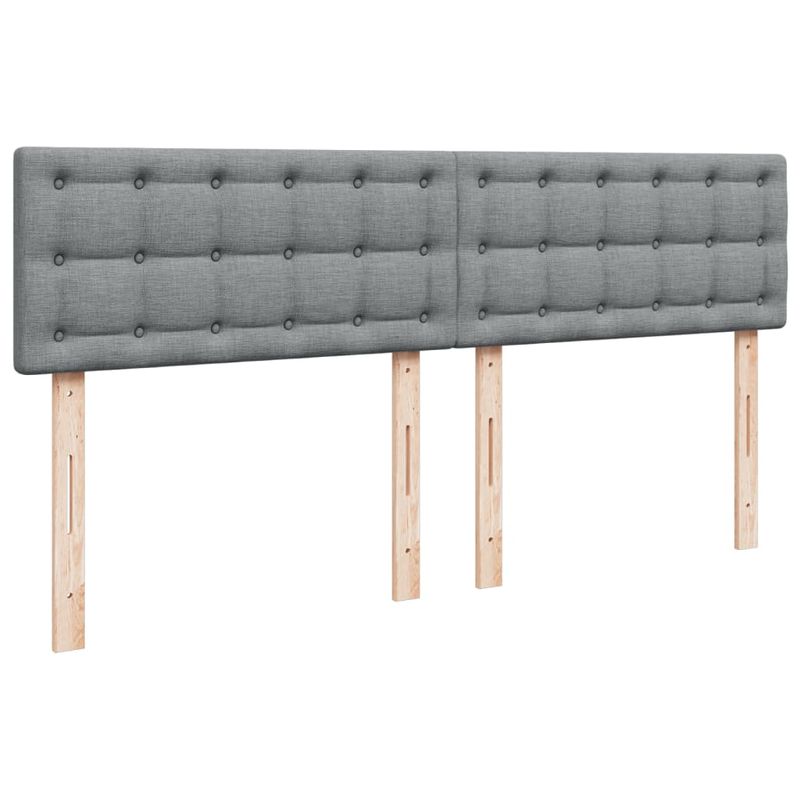 Casa si Gradina - Mobilier - Paturi si accesorii - Paturi - Pat box spring cu saltea, gri deschis, 200x200 cm, textil - Infinity.ro