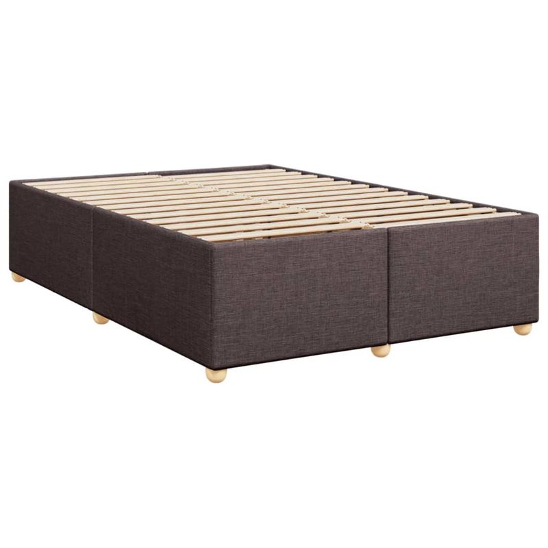 Casa si Gradina - Mobilier - Paturi si accesorii - Paturi - Pat box spring cu saltea, maro inchis, 140x200 cm, textil - Infinity.ro