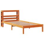 Casa si Gradina - Mobilier - Paturi si accesorii - Paturi - Cadru de pat cu tablie, maro ceruit, 100x200 cm, lemn masiv pin - Infinity.ro