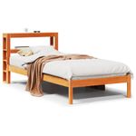 Casa si Gradina - Mobilier - Paturi si accesorii - Paturi - Cadru de pat cu tablie, maro ceruit, 100x200 cm, lemn masiv pin - Infinity.ro