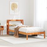 Casa si Gradina - Mobilier - Paturi si accesorii - Paturi - Cadru de pat cu tablie, maro ceruit, 100x200 cm, lemn masiv pin - Infinity.ro