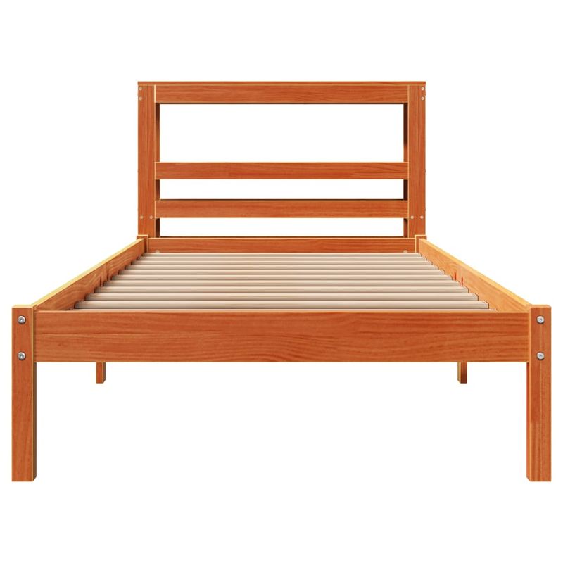 Casa si Gradina - Mobilier - Paturi si accesorii - Paturi - Cadru de pat cu tablie, maro ceruit, 100x200 cm, lemn masiv pin - Infinity.ro