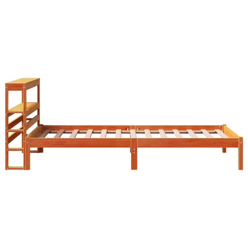 Casa si Gradina - Mobilier - Paturi si accesorii - Paturi - Cadru de pat cu tablie, maro ceruit, 100x200 cm, lemn masiv pin - Infinity.ro