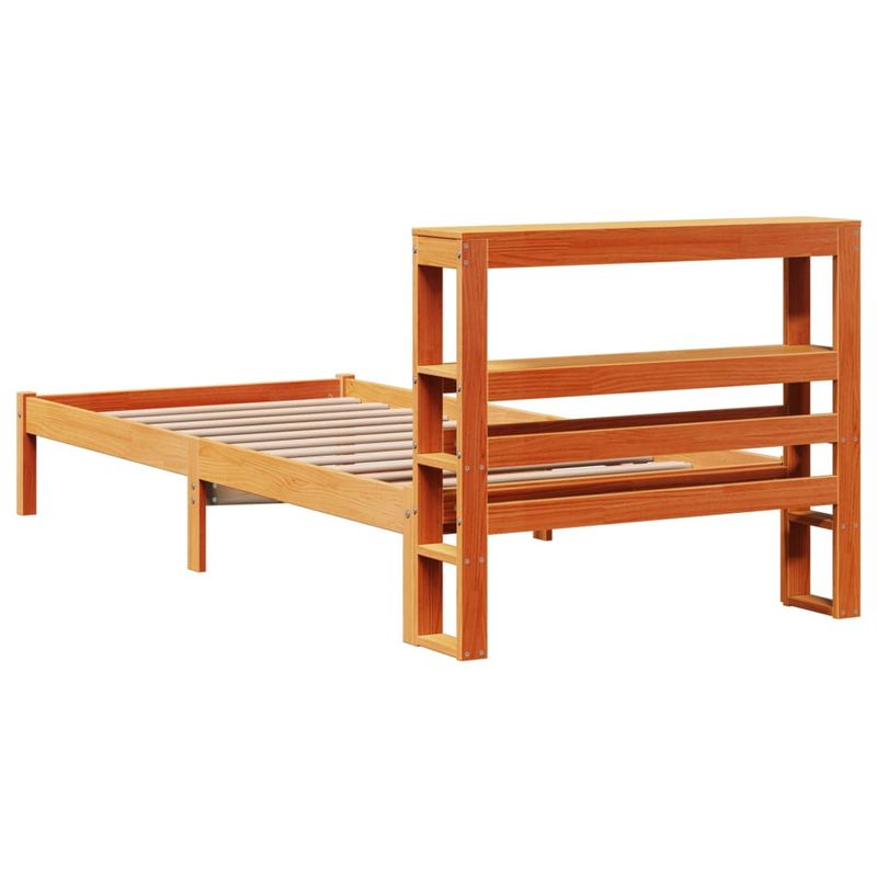 Casa si Gradina - Mobilier - Paturi si accesorii - Paturi - Cadru de pat cu tablie, maro ceruit, 100x200 cm, lemn masiv pin - Infinity.ro